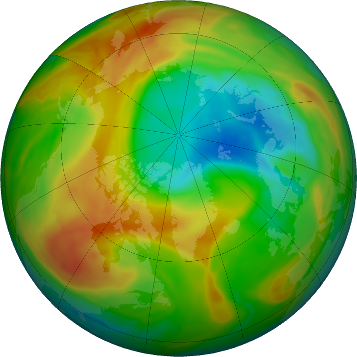 Arctic ozone map for 14 April 2020